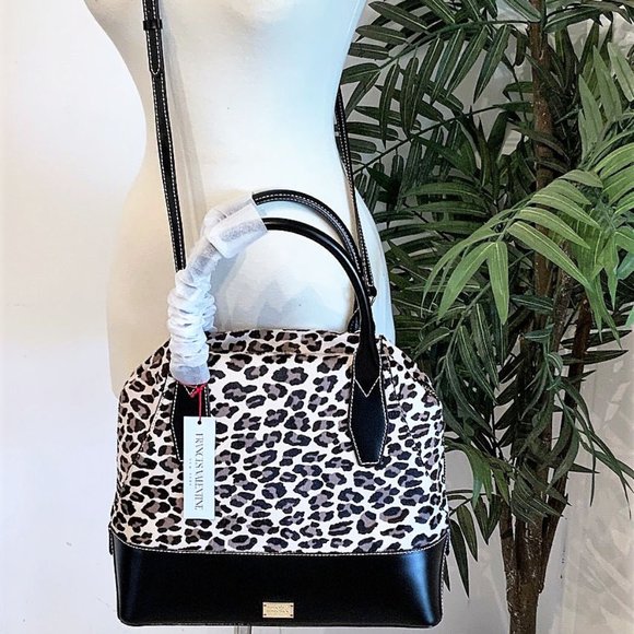NWT FRANCES VALENTINE ABBY TOTE PRINTED HAIRCALF SNOW LEOPARD - Picture 3 of 10